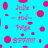 Pixelated cyan background with scattered pink and purple shapes, including circles, rectangles, and abstract forms.