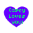 Four purple heart-shaped icons with green text reading 'Casey Loves YOU!' arranged in a on white background