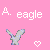 Pixelated icon with pink background showing 'A. eagle' text, gray Y-shaped object, and white heart symbol.