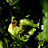 Animated contact sheet of a green monster character from the Saw franchise with visible text "SAW" and partial body parts across six frames.