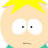 Animated contact sheet of a South Park character's face with varying eye expressions and pink heart icons across 12 frames arranged in a 4x3 grid.
