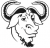 Pixelated grayscale image of a cartoon character with large curved horns, dark hair, and a neutral expression, viewed from the side.