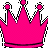 Pixelated pink crown icon with white text on black background, part of a 4-frame contact sheet showing static frames.