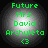 Green pixelated text on a gray gradient circular background with four identical frames showing 'Future Mrs. David Archuleta <3' and no visible motion changes.