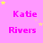 A static image with a pink background displays alternating text reading 'Katie' and 'Rivers' in purple, surrounded by yellow and pink stars