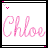 identical pink 'Chloe' text icons on white backgrounds with small pink decorative elements