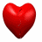 Six red heart shapes in various states of being broken apart, displayed on a white background.