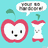 Pixelated apple-themed buddy icon with four distinct sections: a smiling apple, a bitten apple, a green apple, and text reading "apple bottom jeans".