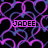 A static contact sheet of two identical animated frames showing a pixelated text logo over an abstract heart pattern background.
