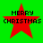 Red star with "MERRY CHRISTMAS" text on green background, showing pixelated animation changes