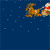 Santa Claus in a sleigh pulled by reindeer against a dark blue starry background, with 'JOYEUX NOËL' text appearing in red letters.