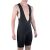 Pixelated image of a person wearing black cycling bib shorts with thin straps over the shoulders, standing against a plain white background.