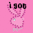 Pixelated pink background with a bunny outline made of pink dots, black text reading 'i got bling and you know it', and a gray rectangle on the right.