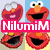 Elmo character in four distinct poses with text overlays, including 'NilumiM' and 'Elmo' on different backgrounds.
