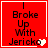 Red square icon with black text reading "I Broke Up With Jericko" and a white heart symbol that changes position