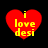 Four red heart-shaped icons with yellow text "i love desi" arranged in a on black background, each icon showing slight pixel variation