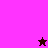 Pixelated icon with split background: bright pink top-left, dark brown bottom-left, purple right. Text "Shelly Shelly Shelly Is HOT!" in pink on purple and brown sections, with a black star on pink and pink star on brown.