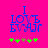 Blue pixelated text "I LOVE YOU" on bright pink background with green and brown star-like shapes below, animated change in star positions.