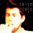 identical animated frames showing a person with dark hair and light skin, wearing a white shirt against a black background with repeated text