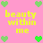Pixelated pink background with yellow text 'beauty within me' and green heart icons arranged in a pattern