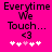 Pixelated text and symbols on a bright pink background with animated heart sequence.