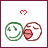 Animated icon with two cartoon faces kissing under a red heart, showing subtle mouth and eye changes across frames.