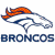A split-screen animated contact sheet showing two frames of a Denver Broncos NFL team icon with pixelated graphics and text.