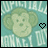 Animated contact sheet of three 48x48 pixel buddy icons featuring green cartoon animals with heart symbols, displayed in a 2x2 grid layout on a gray background.