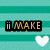 Pixelated icon with teal striped background, yellow text 'ii MAKE', and white heart symbol.