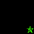 Pixelated green and black buddy icon with text phrases, featuring a small green star-like figure on the left side.
