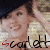 nine identical images showing a smiling person in a dark hat and light top, with the word 'scarlett' below each