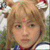 Animated contact sheet of a character with changing hair colors and expressions in sailor-style uniforms across multiple frames.