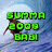 Four- of pixelated surfing scene with green text overlays, showing sequential changes in text and character pose against a wave background