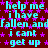A static image with cyan text repeating 'help me i have fallen and i can't get up' over a dark red background covered in small purple stars.