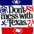 Animated sequence of 'Don't mess with Texas' text and symbols in red, white, blue, and black on a background