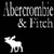 Static image of a pixelated 'Abercrombie & Fitch' icon with repeated text and heart symbols on light blue background.