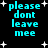 Pixelated cyan text "please dont leave mee" on black background with white star shapes, arranged in four identical quadrants.