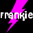 Pixelated text and a pink lightning bolt on black background with gray rectangle overlay.