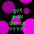 Black background with overlapping purple and magenta circles; green text reads 'got pDX dance ?????' in two vertical