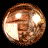 Six circular golden-brown animated frames show a character's head turning left to right with changing facial expressions and hair movement, below "Harry Potter" text.
