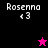 Four display 'Rosenna' text with '3' and star symbols on black, purple, pink, and dark purple backgrounds