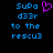 Pixelated blue text on black background with a pink heart symbol replacing the 'o' in 'Supa', showing two identical frames side-by-side.