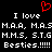 Red pixelated heart symbol above white text on black background, with repeated phrases and multiple exclamation marks.