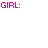 Animated text-based conversation between 'GIRL' and 'BOY' with color-coded names, showing sequential exchanges of messages like 'hey', 'guess what?', 'i love you.', and 'wait!' on a white background.