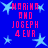 Blue background with light blue stars and pink text reading 'MORIHA AND JOSEPH 4 EVA' in pixelated font.