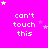 A static contact sheet of 12 identical frames showing a bright pink background with repeated white text "can't touch this" and scattered small star symbols in lighter pink.