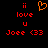 Pixelated red text and orange heart symbol on black background with identical left and right sections.