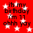 Red background with white stars and black text reading 'its my birthday i'm 11 ohhh yay' in four identical quadrants.