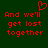 Red pixelated text on dark green background with a heart symbol above the first line of text.