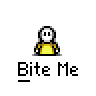 Animated contact sheet showing 8 frames of a pixel art buddy icon with a stick figure character and